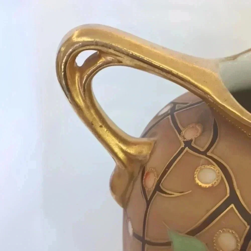 Vintage Nippon gold gilt pitcher hand painted